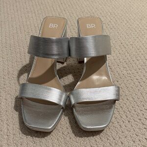 BP Metallic Silver Women's Mules